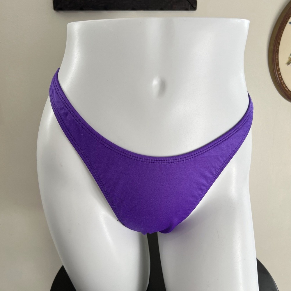 Vintage Purple Satin Thong Size Large